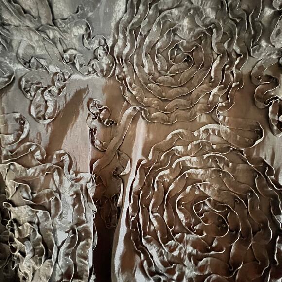 Adrianna Papell Dress Black Taffeta Fit Flare Cocktail Classic Elegant 2P - Picture 9 of 13